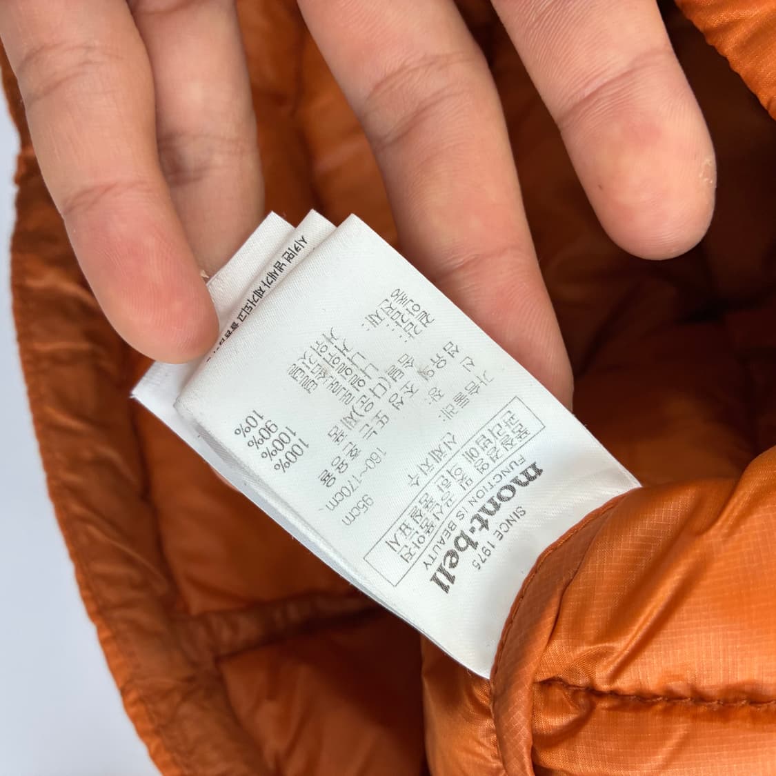 Montbell  몽벨 EX800 오렌지 퀼팅 패딩 자켓  상품이미지6