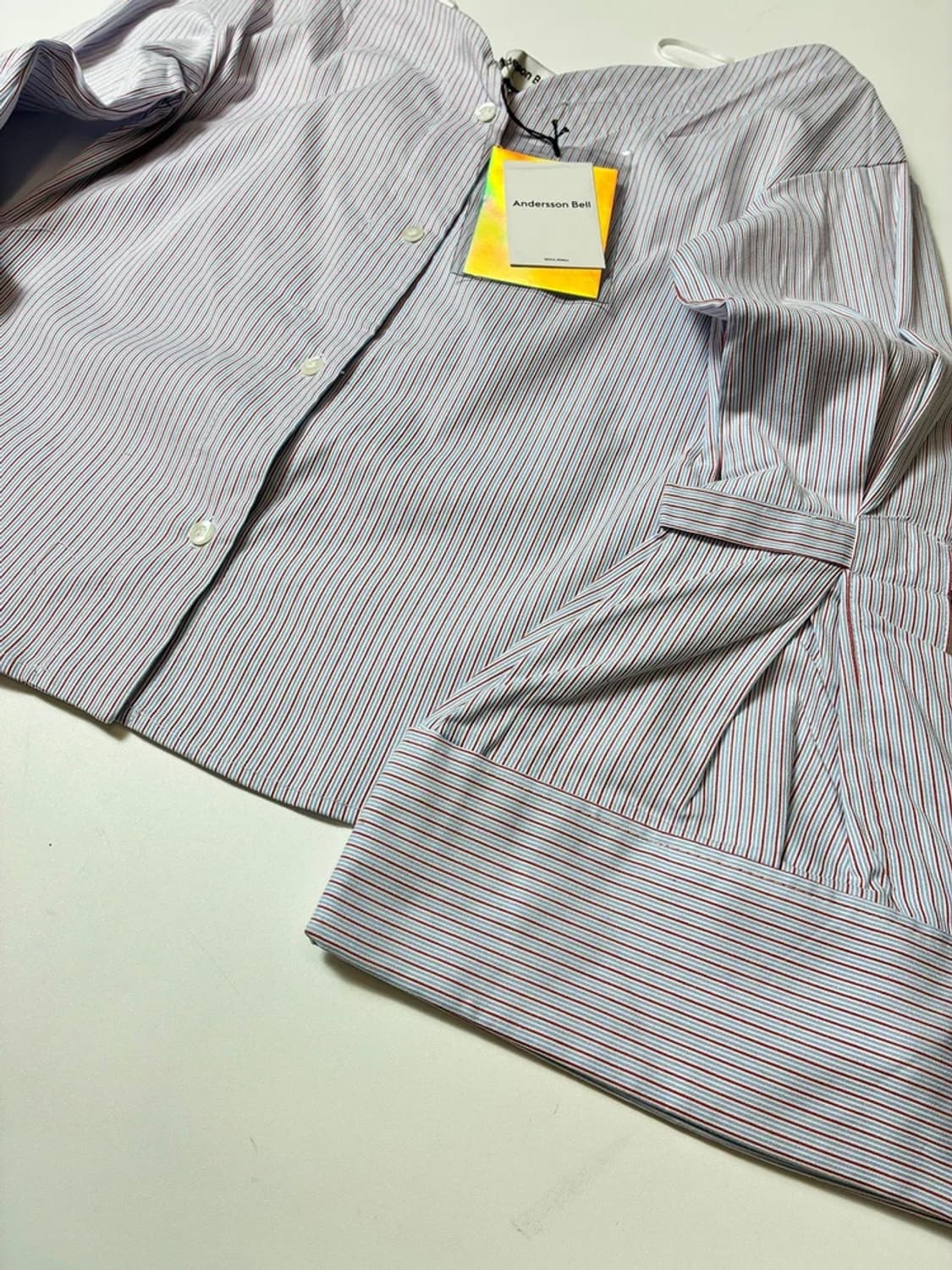 앤더슨벨 오프숄더 스트라이프 벌룬 블라우스 PN8949 상품이미지4