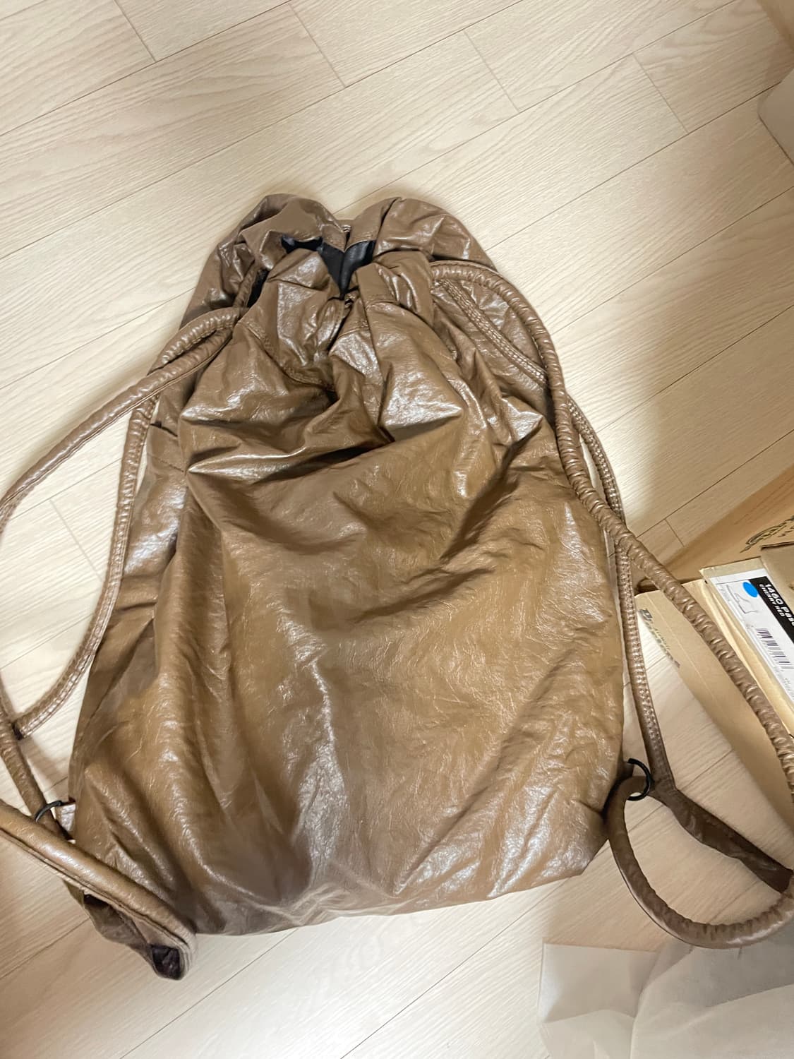 페이크레더 브라운 숄더백,백패 상품이미지2