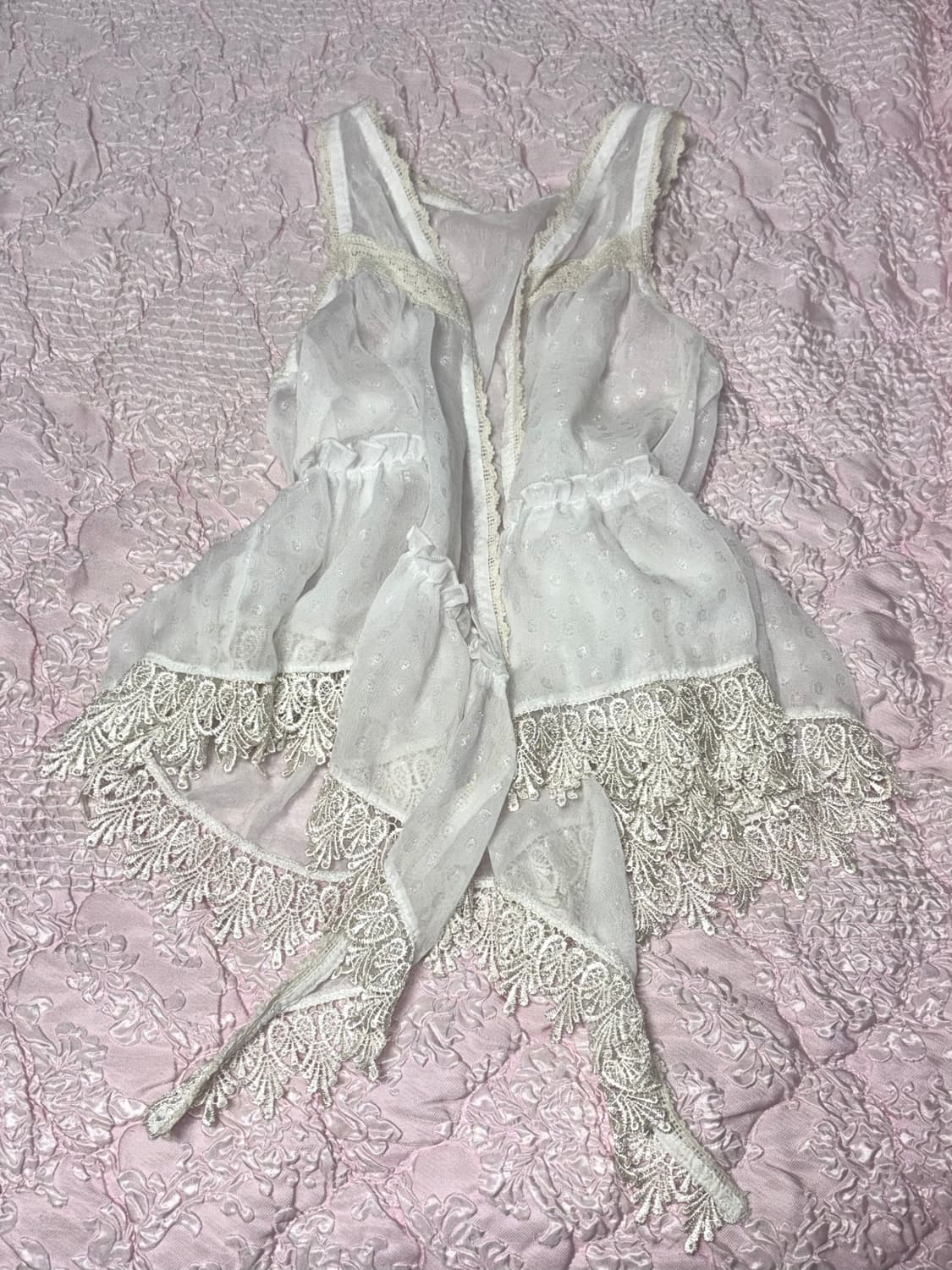 빈티지 프릴 레이스 레이어드 숄 베스트 lizlisa 상품이미지1