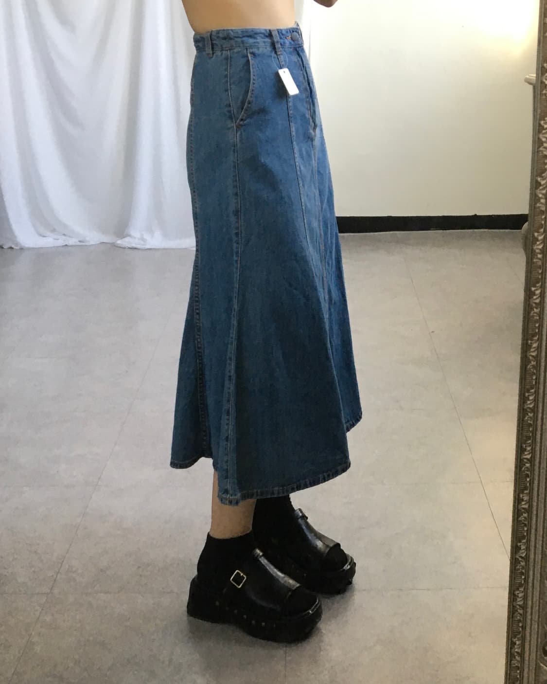 Denim long skirt 상품이미지5