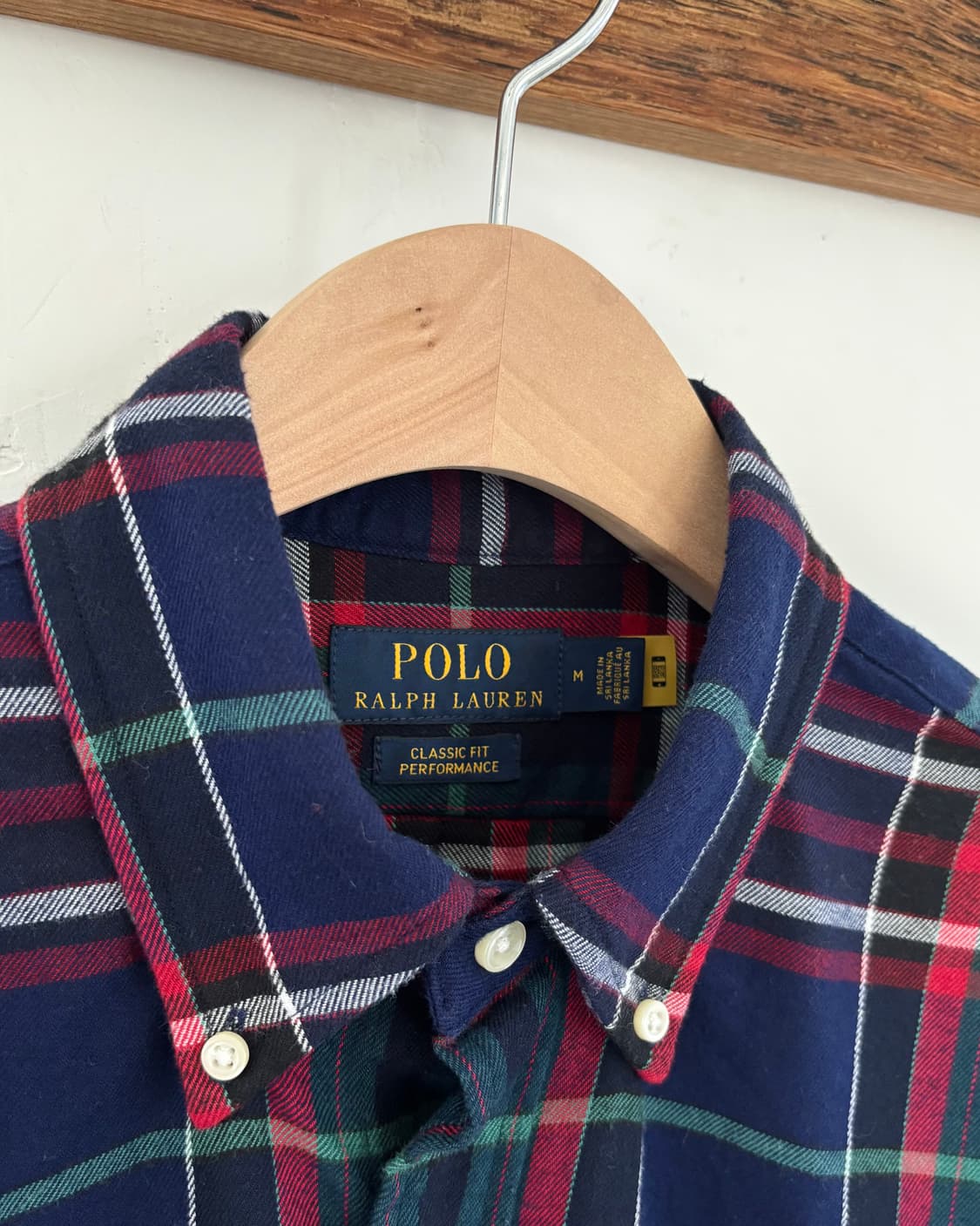 Polo 폴로 랄프로렌 QR라벨 레드네이비 체크 셔츠 상품이미지4