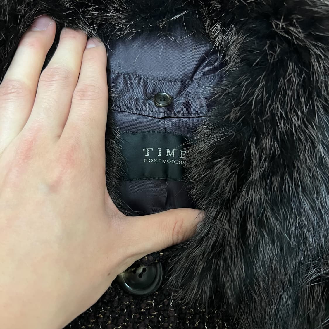 한섬 타임 이태리 여성 퍼 카라 코트 44-55  상품이미지4