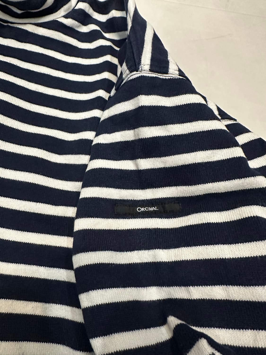 [5]오르치발 하프집업 스트라이프 티셔트 네이비 상품이미지3