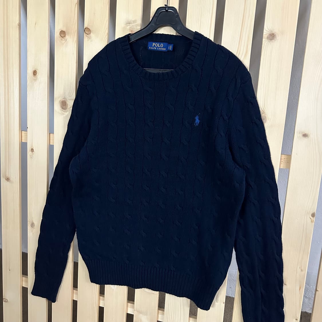 (M~L) 폴로 랄프로렌 네이비 케이블 니트 스웨터 상품이미지2
