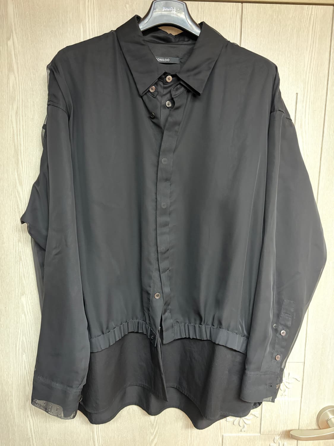 L) 송지오 컬렉션 베일드 레이어드 셔츠 SG2SH704BK 상품이미지1