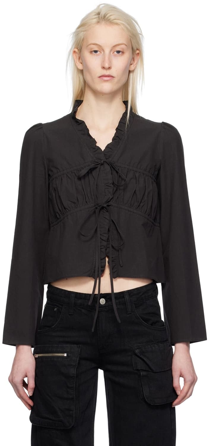 더오픈프로덕트 러플드 코튼 블라우스 상품이미지1