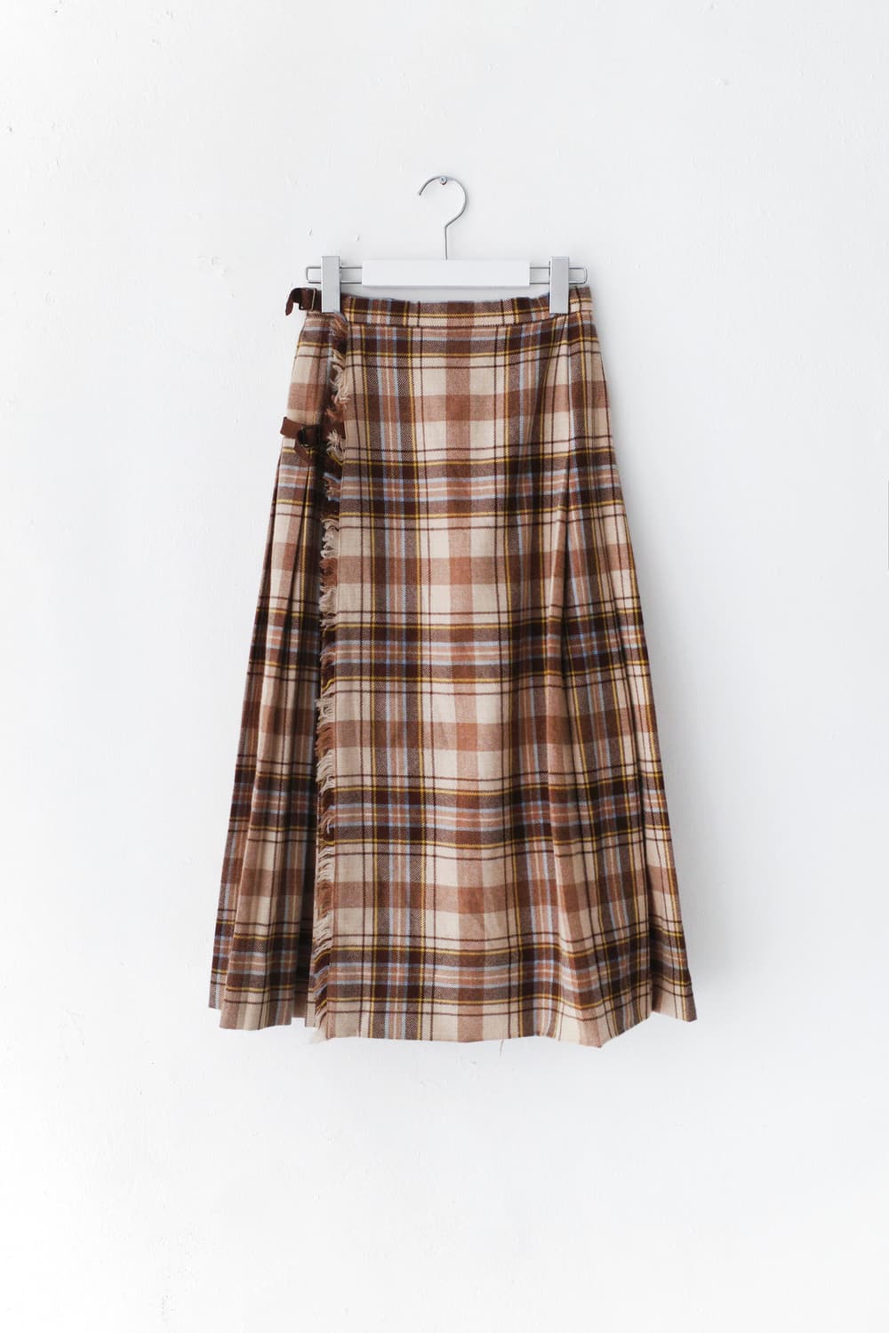 check pleats wrap skirt  상품이미지1