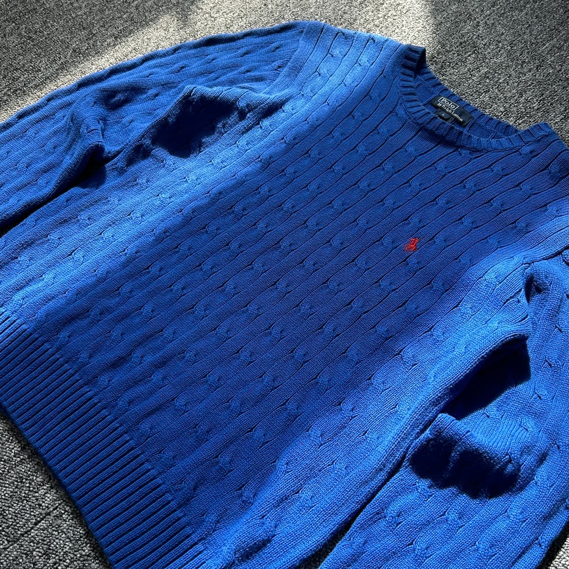 폴로 랄프로렌 블루 코튼 케이블 니트  상품이미지2