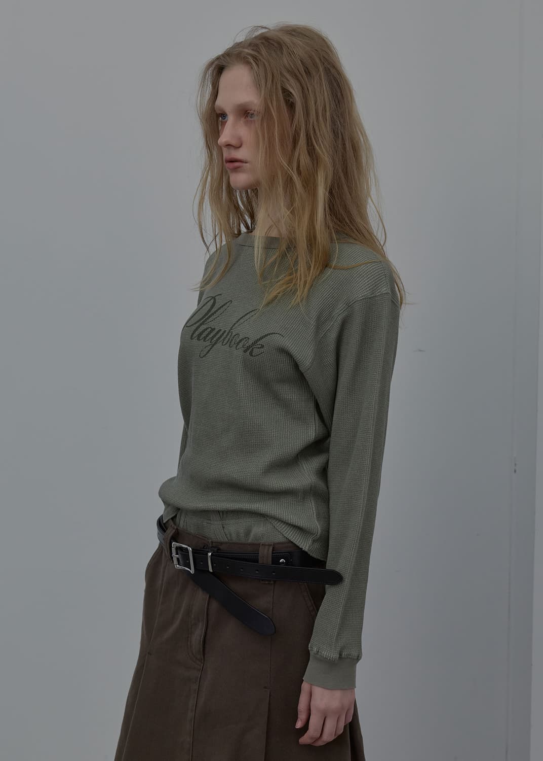 LCDC PLAYBOOK WAFFLE T-SHIRT (KHAKI) 상품이미지2