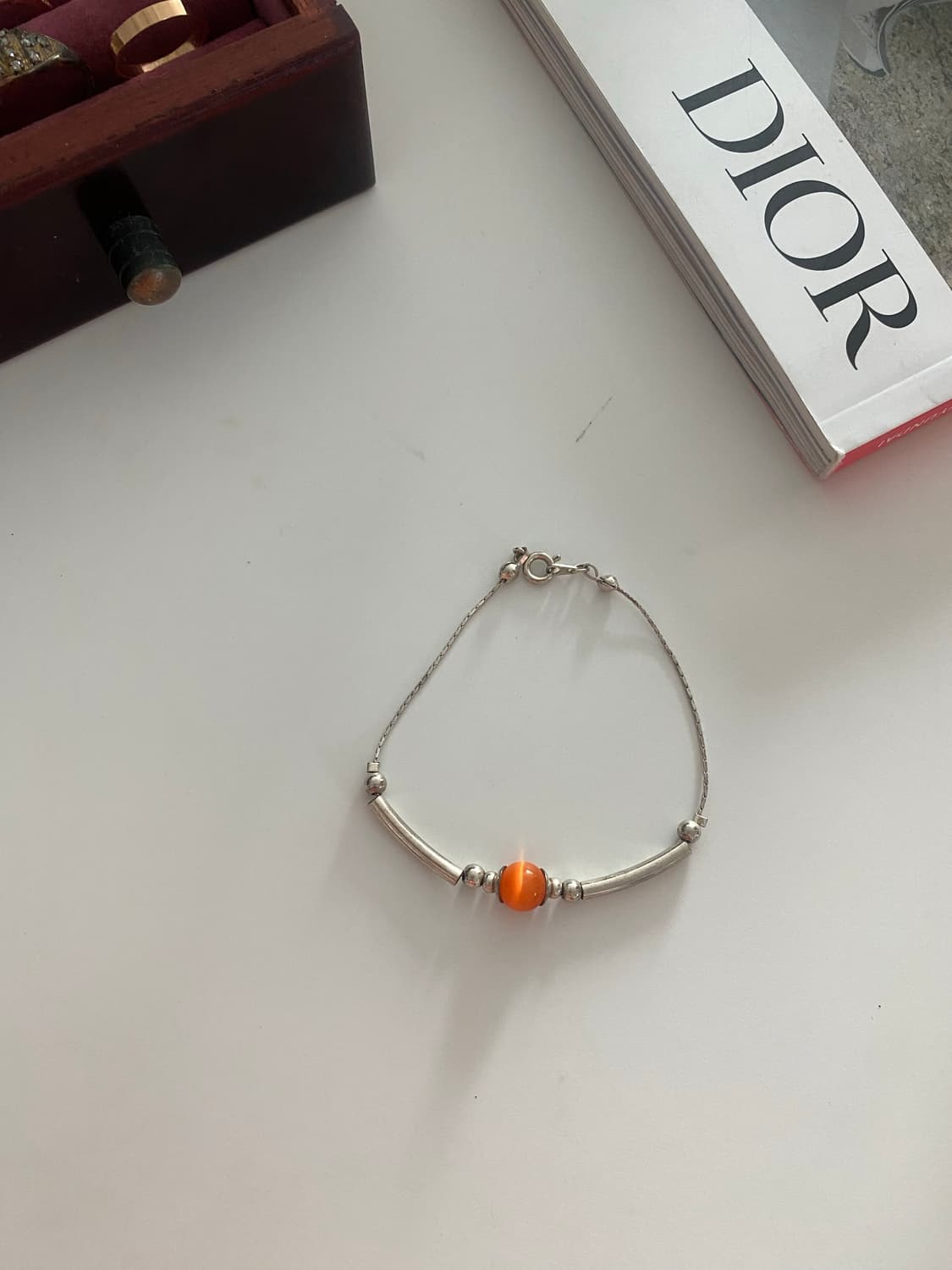 오렌지 스톤 실버톤 팔찌 상품이미지3