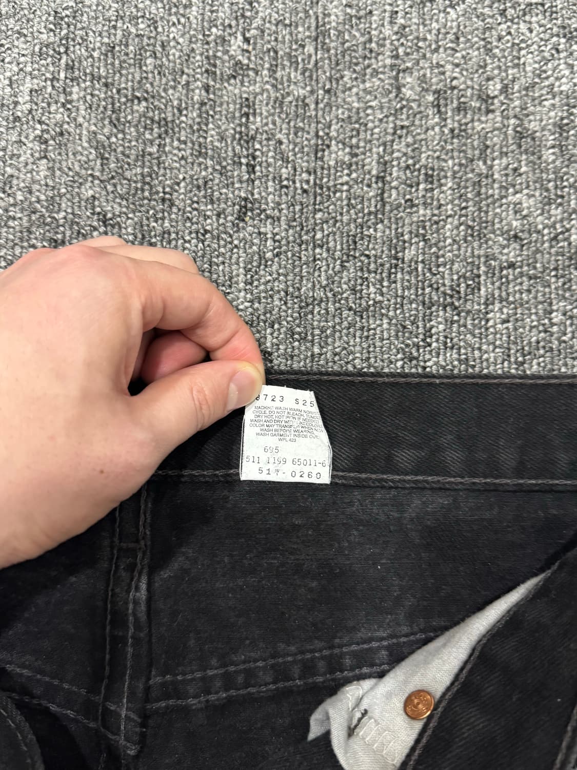90s USA 리바이스 517 블랙 워시드 데님 36 상품이미지6