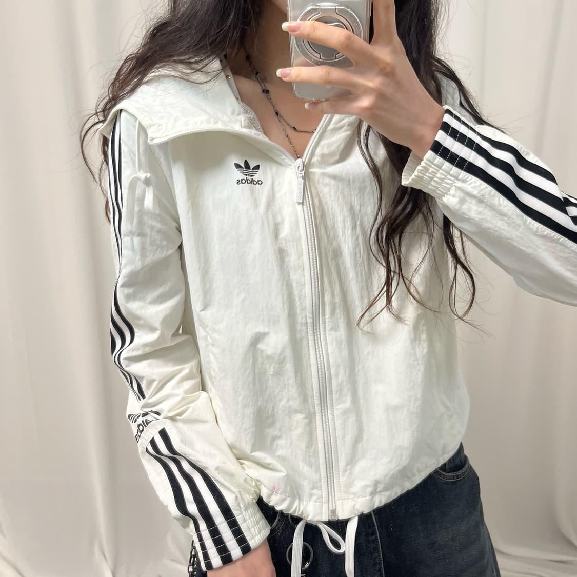 Adidas white lock-up windbreaker 상품이미지3