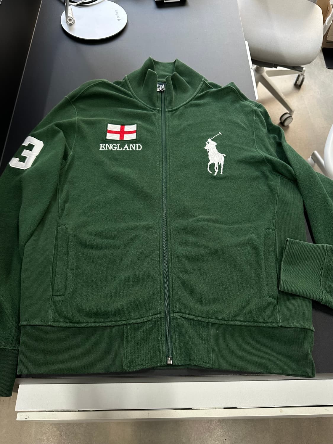폴로 랄프로렌90s 잉글랜드 빅포니 넘버링 져지집업 그린 상품이미지5