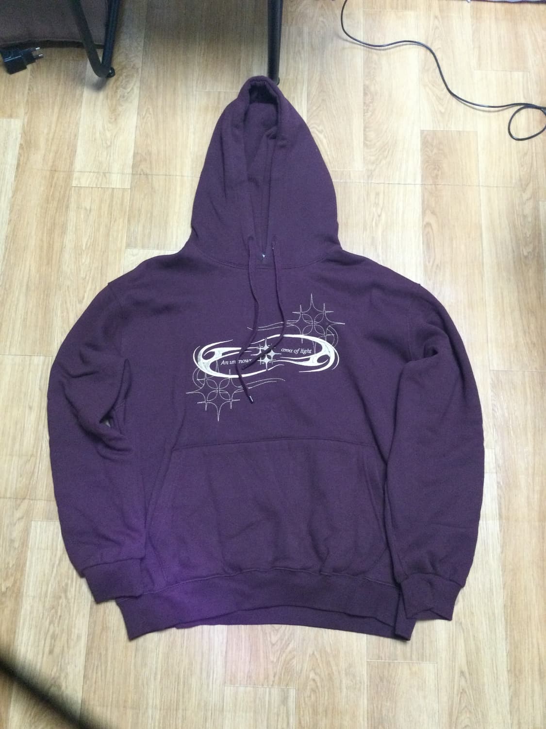 버건디 후드티 L 상품이미지1