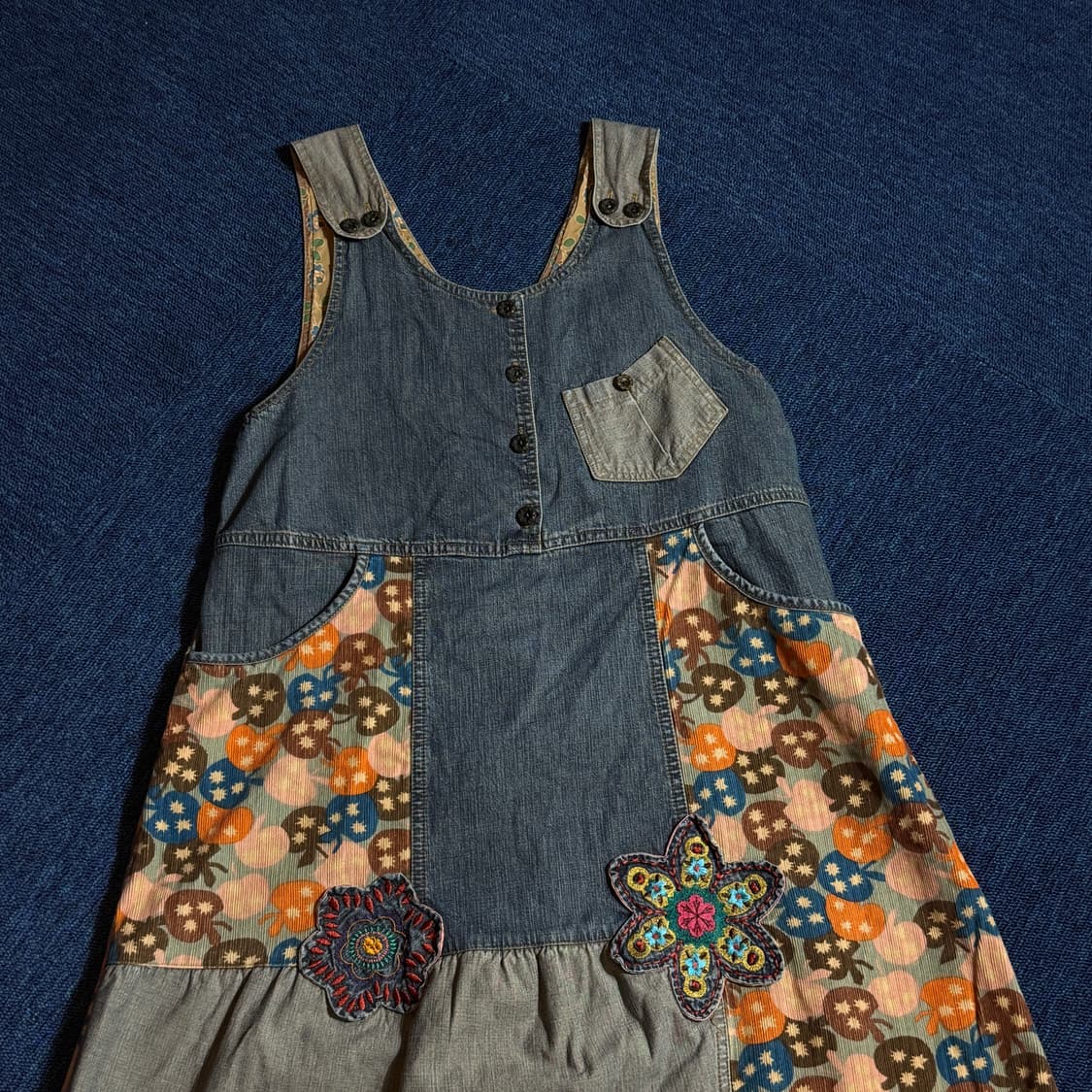 빈티지 데님 자수패치 원피스 상품이미지2