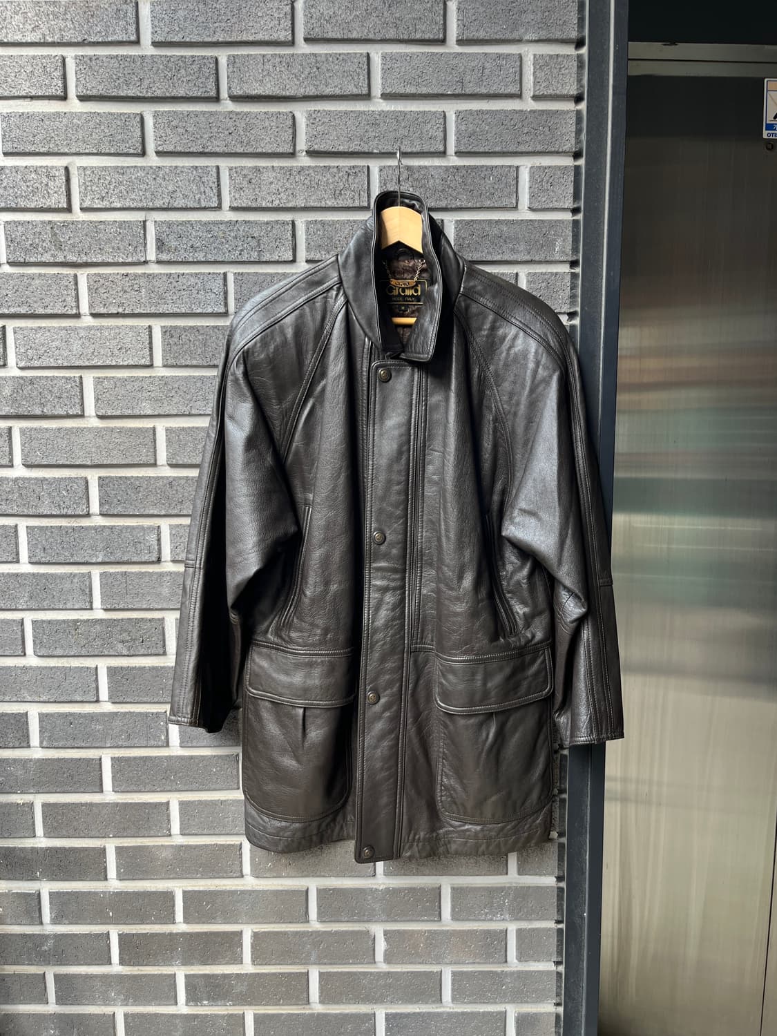 90s Genuine lambskin 천연 양가죽 카코트 다크브라운 상품이미지1