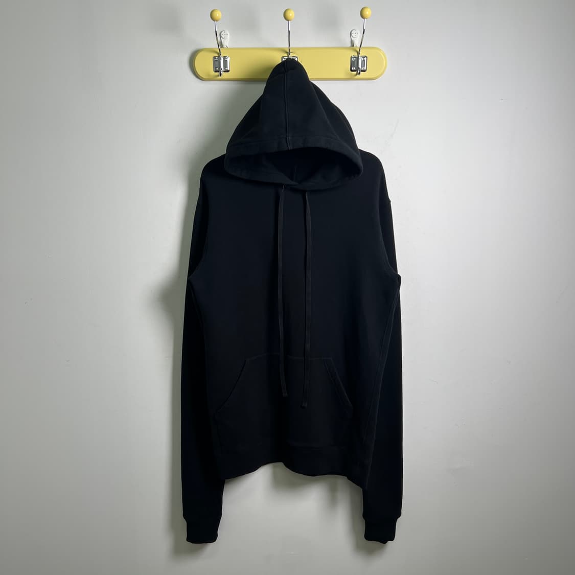 언라벨 프로젝트 블랙 롱 스트링 오버핏 후드티 M 상품이미지1