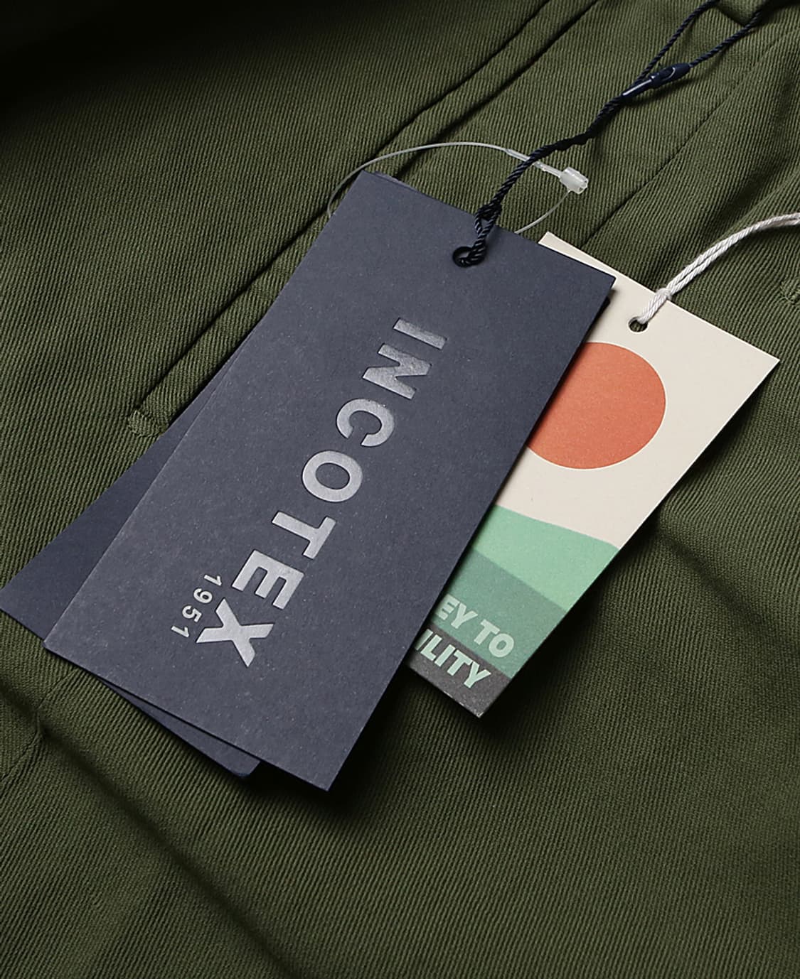 인코텍스 [Incotex] 올리브 그린 테이퍼드 핏 이태리 팬츠 이탈리아 상품이미지7