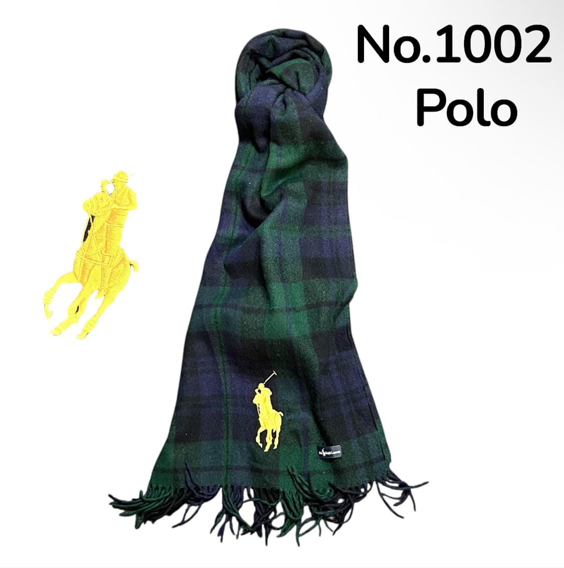 폴로 랄프로렌 빅포니 초록색 체크 머플러 목도리 상품이미지1