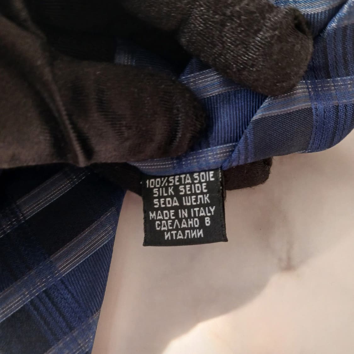 휴고보스 실크 네이비 체크 슬림 넥타이 7.6cm A+등급 A18884
 상품이미지7