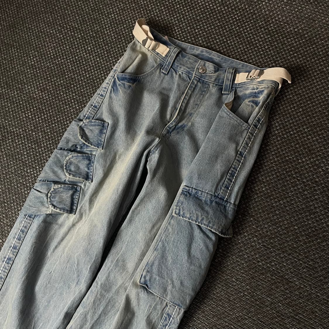 (30) 트루릴리젼 디테일 카고 연청 데님 팬츠 M 상품이미지3