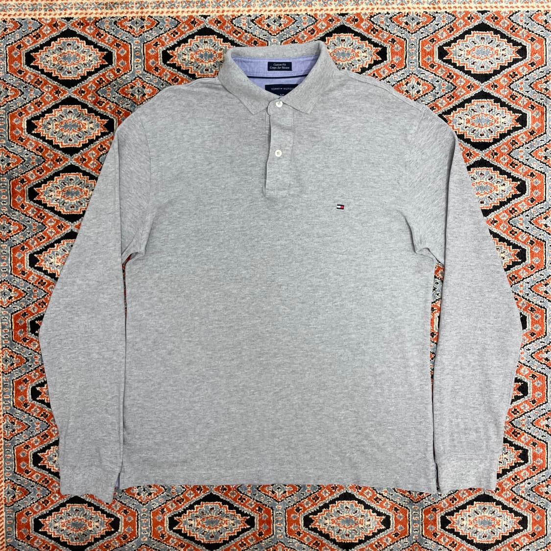 타미힐피거 그레이 긴팔 피케티셔츠 남성L 상품이미지1
