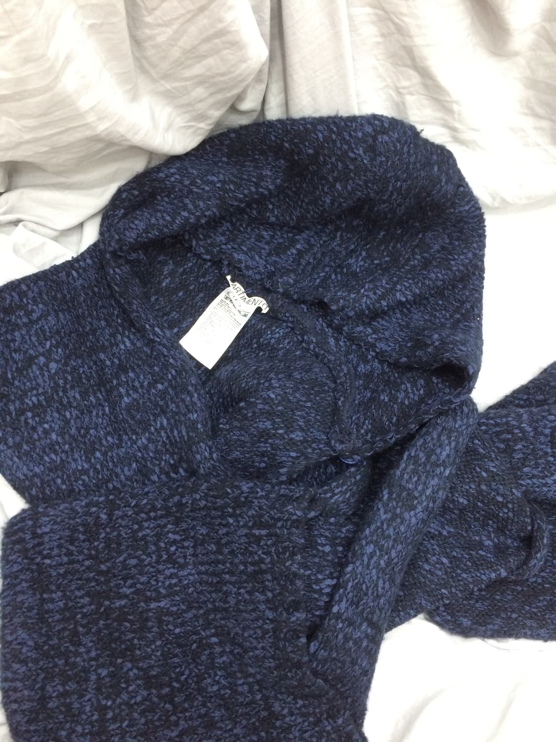 파르티멘토 후디드 니트 머플러 네이비 상품이미지3