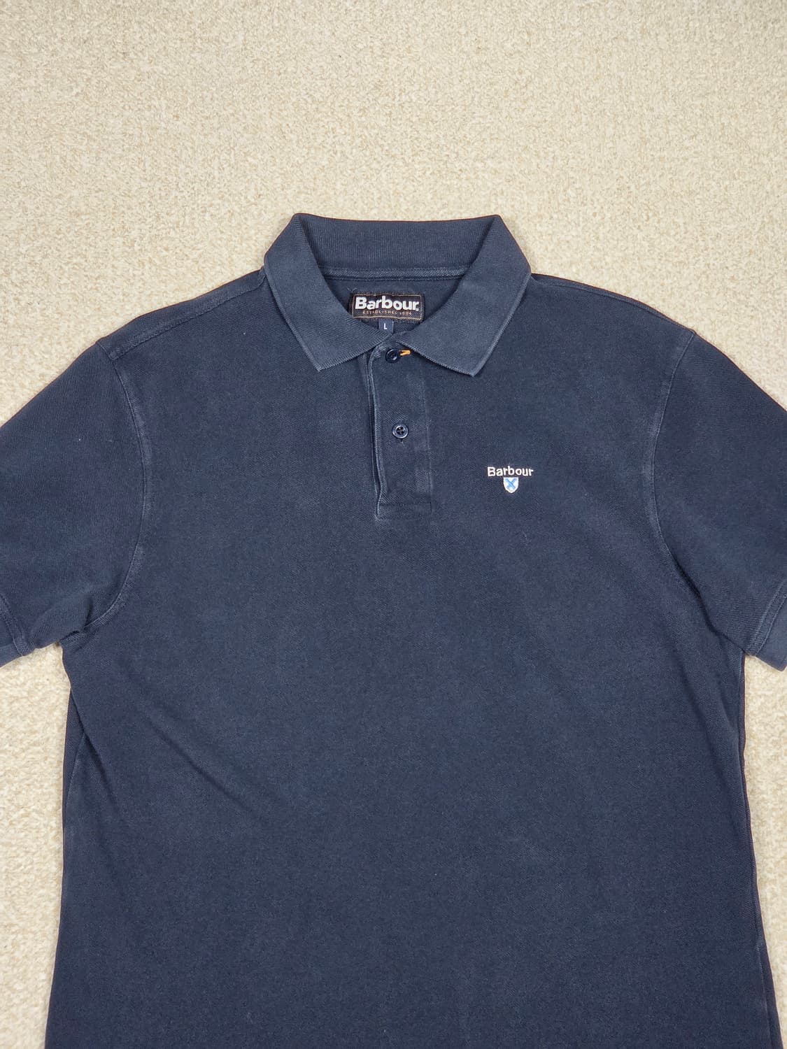 [바버] 크레스트 방패 로고 피케 반팔 폴로 셔츠 | S00051 상품이미지2