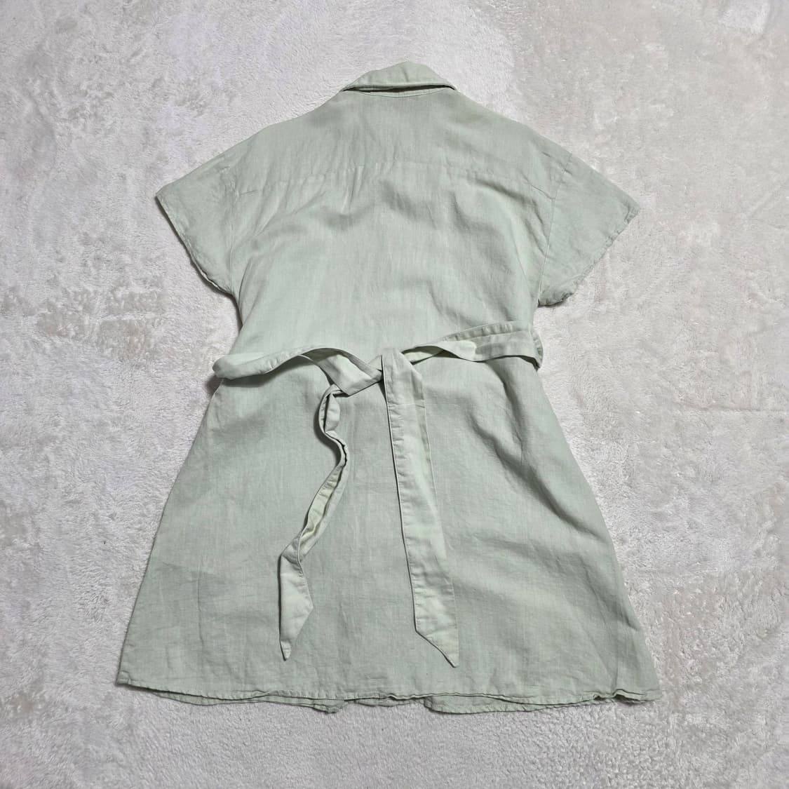 (XS)여성 자라 린넨 혼방 반팔 원피스 민트 상품이미지3