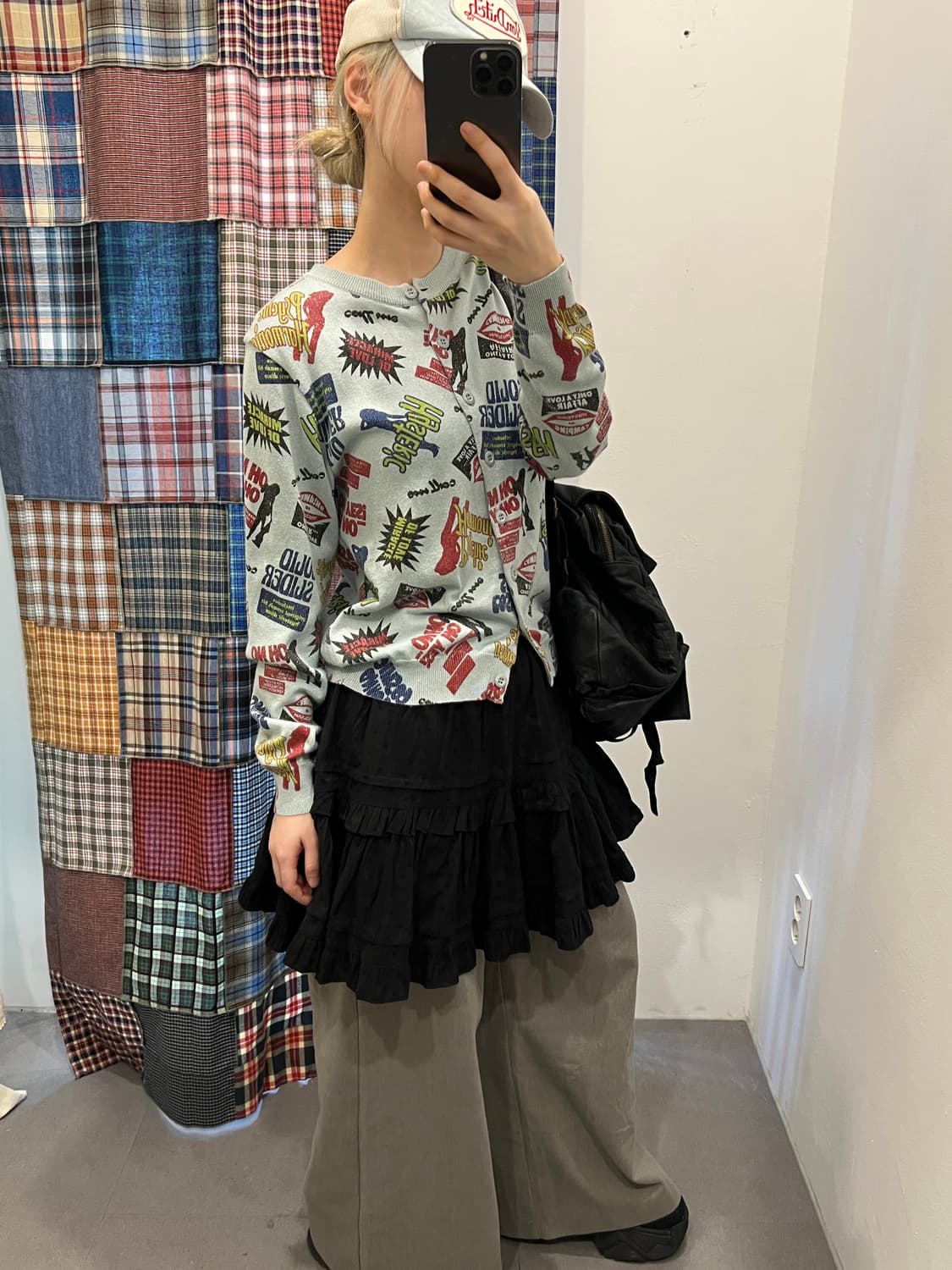 블랙 도트 프릴 스커트 상품이미지3