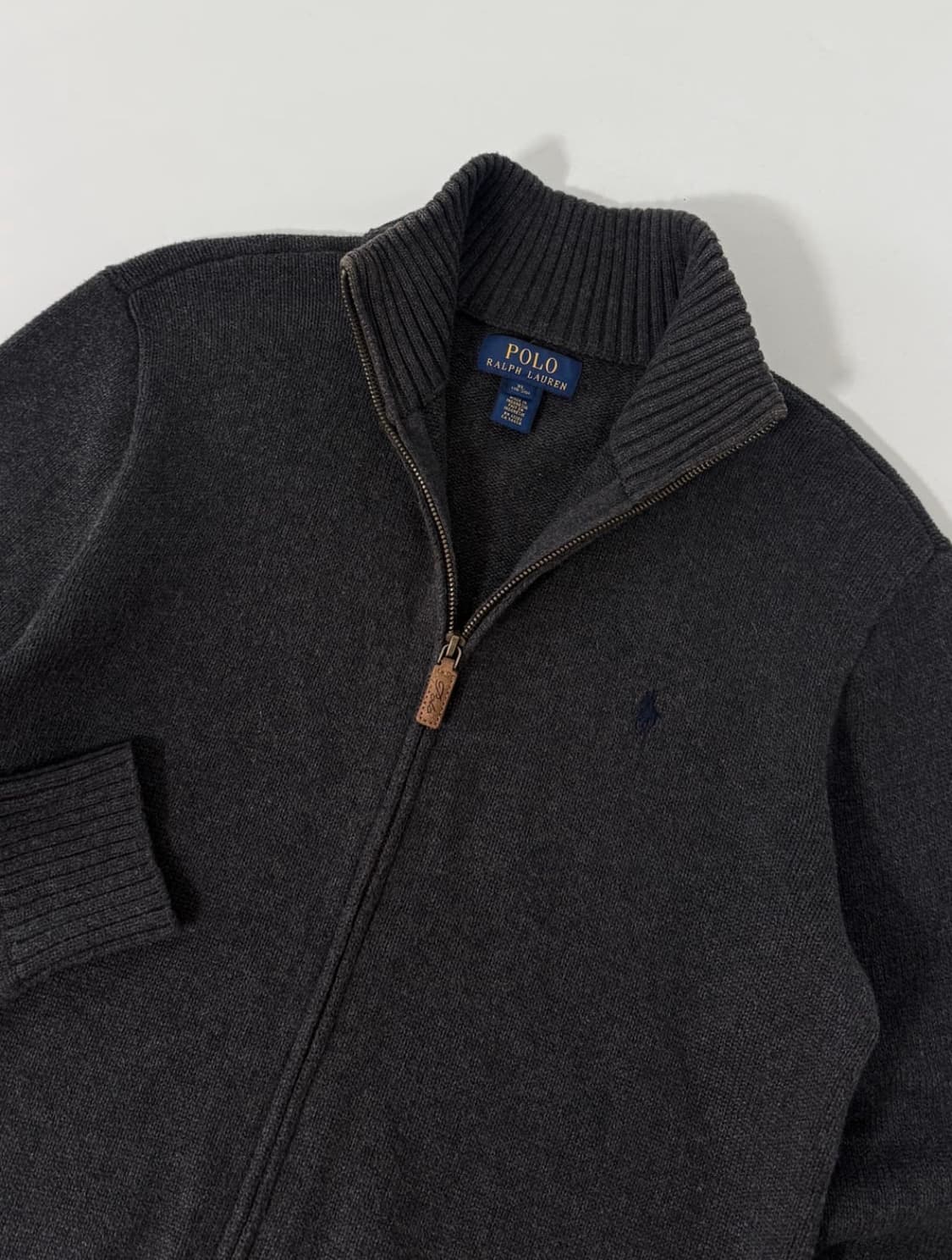 폴로 랄프로렌 신형 루즈핏 딥그레이 니트 집업 상품이미지2