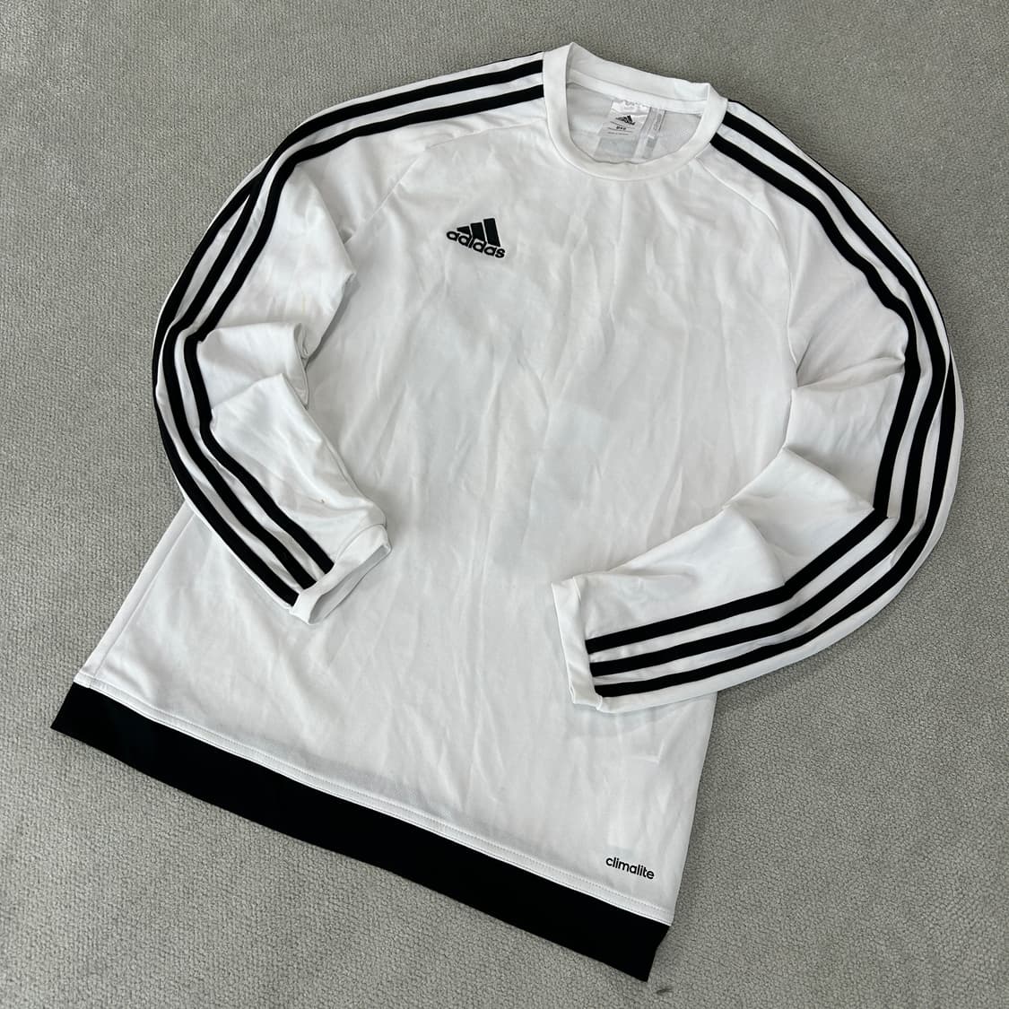 아디다스 흰색 삼선 긴팔 티셔츠 m 상품이미지1