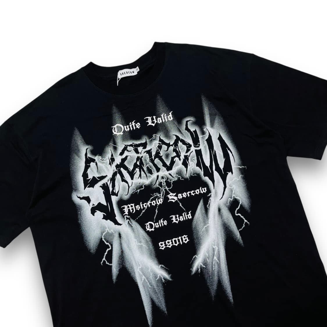 SAERCOW 서브컬쳐 펑크 썬더 이니셜 반팔 티셔츠 상품이미지2