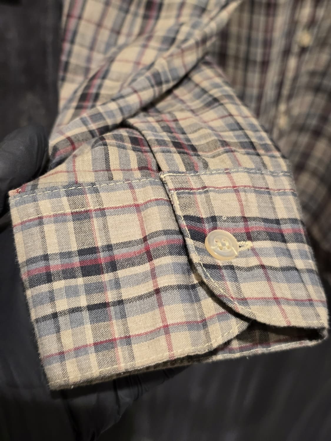 80s Sutton Place Plaid Button-Down Shirt 상품이미지3