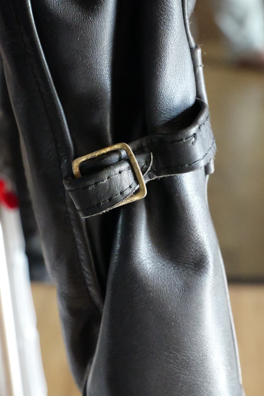 에어로레더 소가죽 자켓 블랙 하프벨트 38 상품이미지3