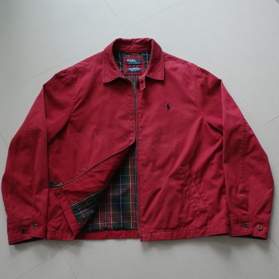 90s 폴로 랄프로렌 레드 코튼 스윙톱 자켓 (XL)  상품이미지1