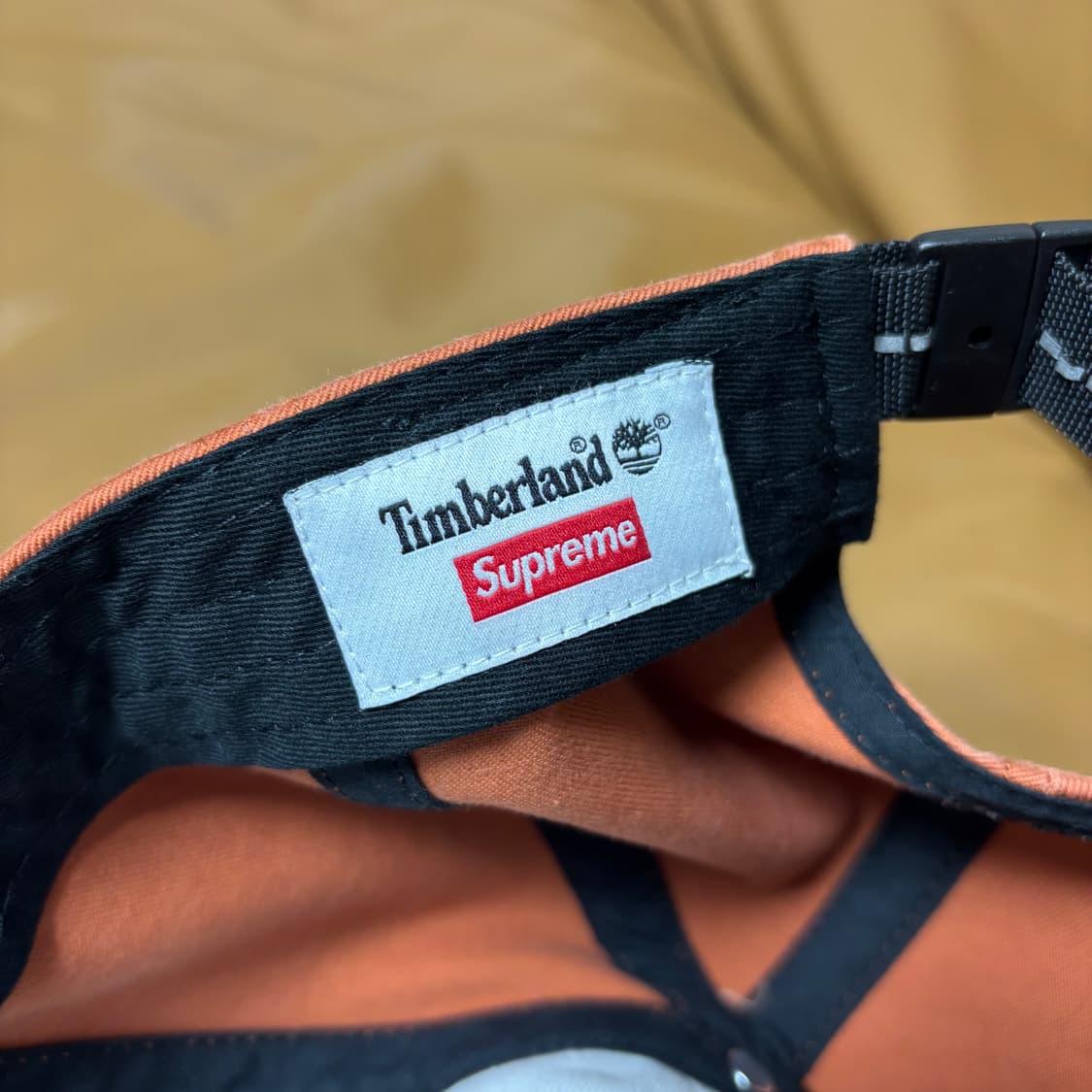 Supreme 슈프림x팀버랜드 워시드 오렌지 6패널 볼캡 모자 상품이미지8