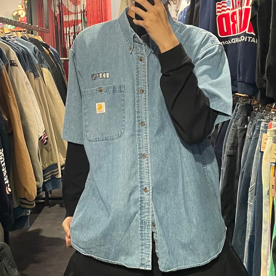 [IM] carhartt 칼하트 데님 반팔셔츠 상품이미지2