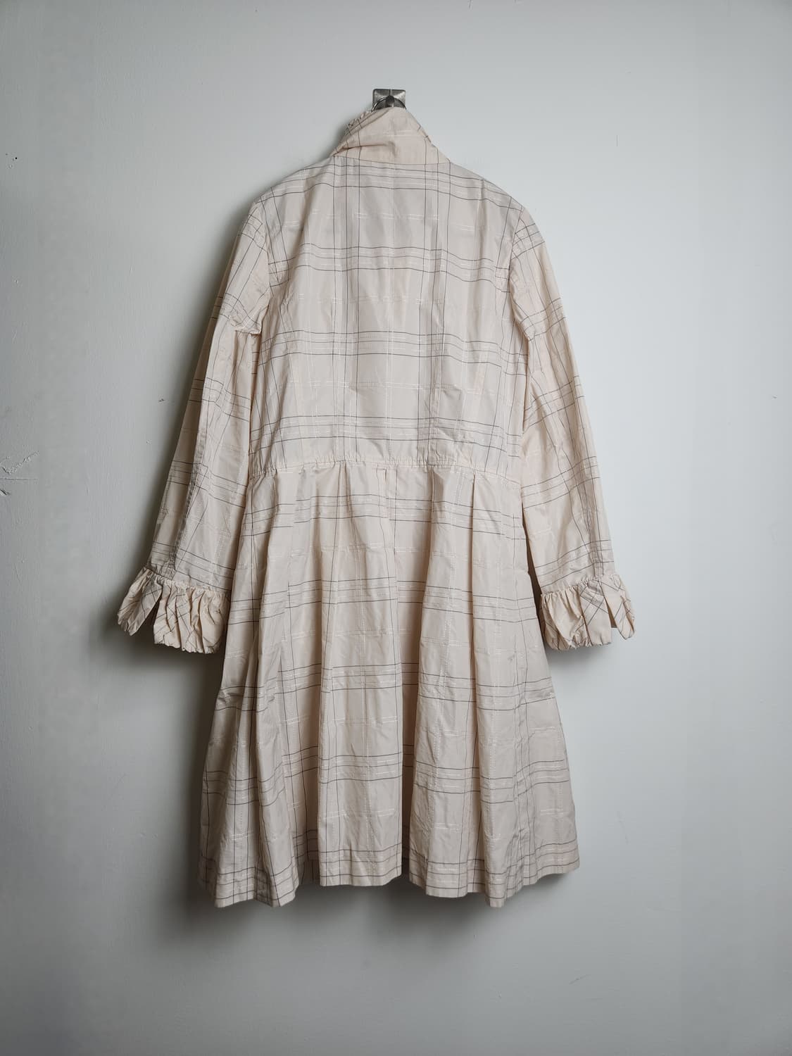 (Hiroko Bis)체크 스티치 롱 자켓 상품이미지8