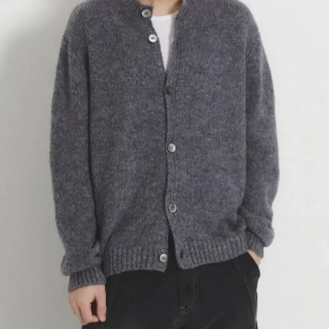 주앙옴므 모헤어 라운드넥 가디건 쉐도우 그레이 L 1회착용 상품이미지1