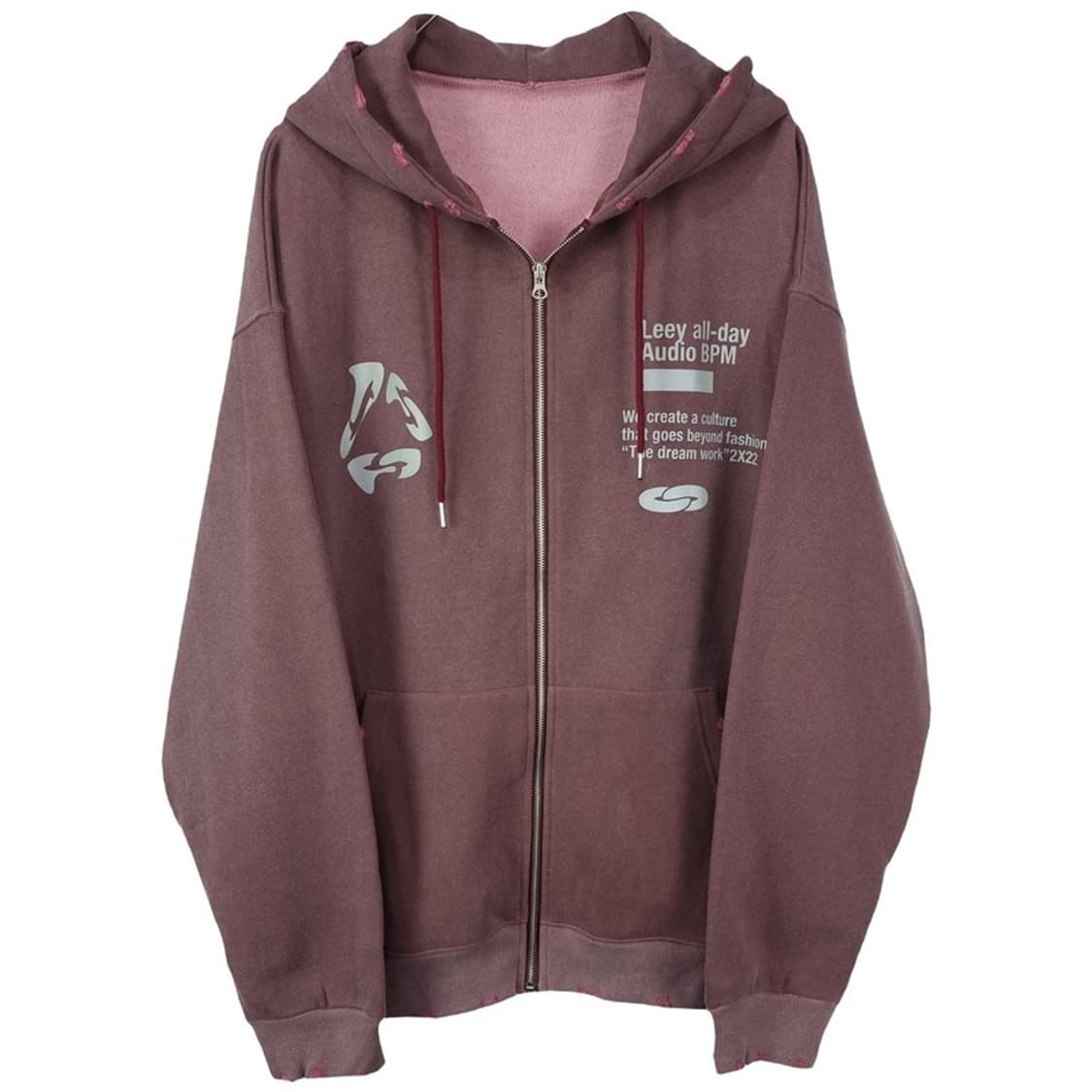 [LEEY YEEL](새상품)그래픽 프린팅 오버핏 후드집업 M19820 상품이미지2