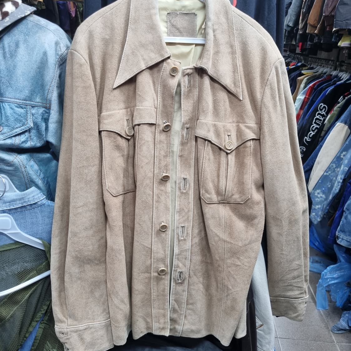 빈티지 스웨이드 버튼업 셔츠 자켓 상품이미지4