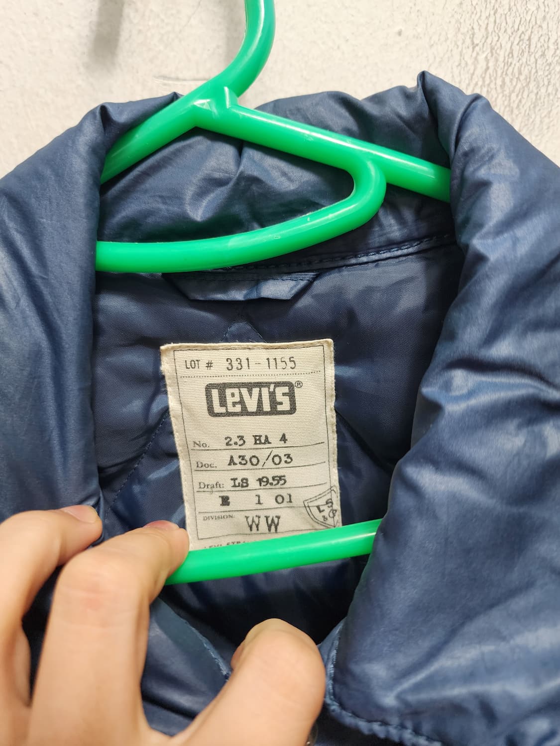 리바이스 블루 오리털 패딩 자켓 XL 상품이미지5