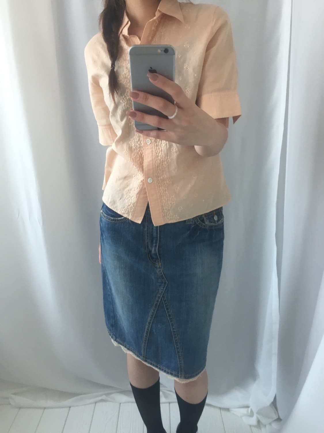 683. denim midi lace SK  상품이미지2