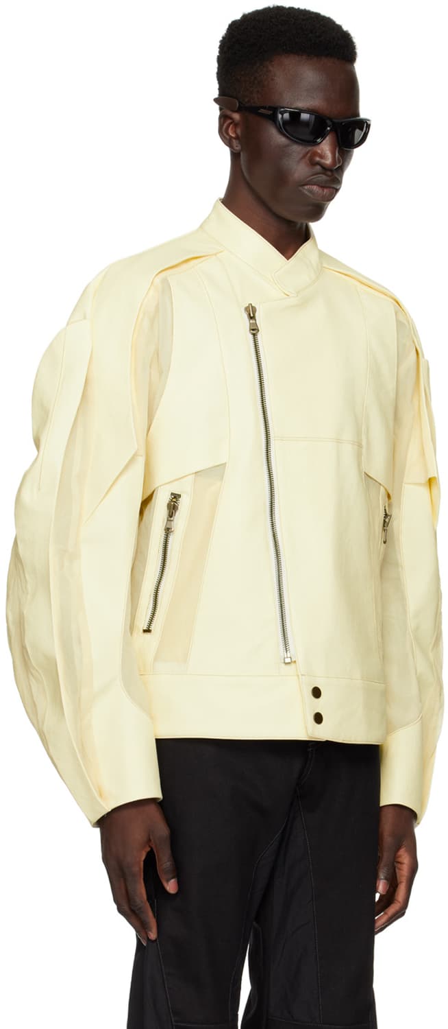 카르넷 오프 화이트 크러스터션 쉘 자켓 레몬 L 상품이미지3