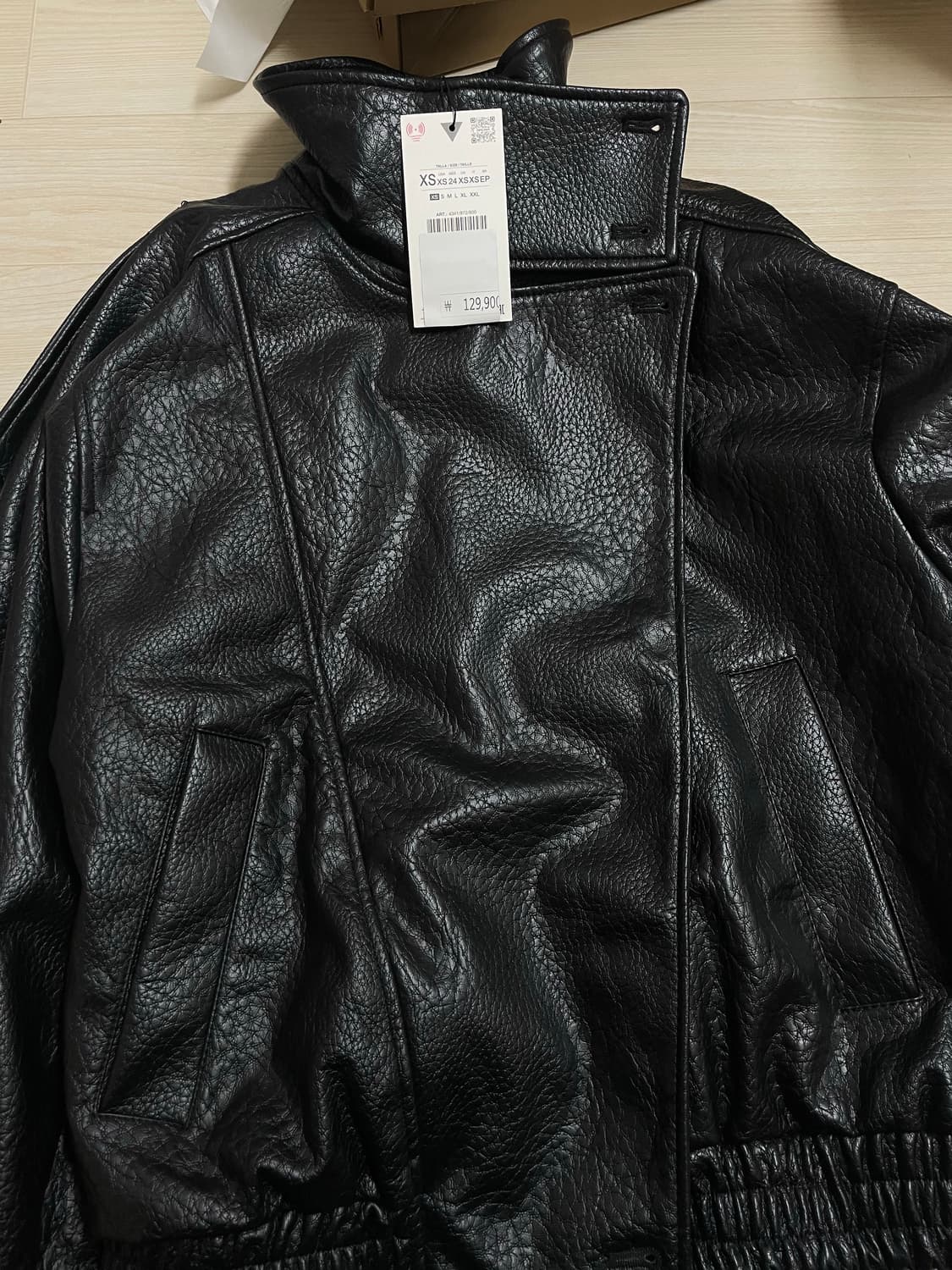 자라 페이크레더점퍼 자켓 xs 상품이미지2