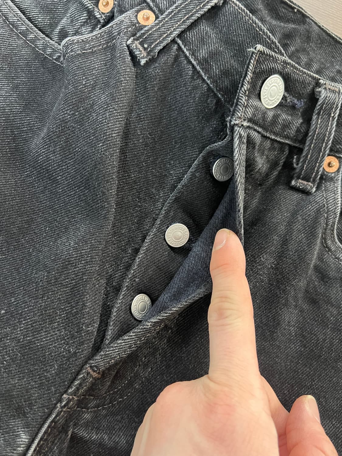 90s USA Levis 리바이스 501 스트레이트 흑청 데님 팬츠 상품이미지5