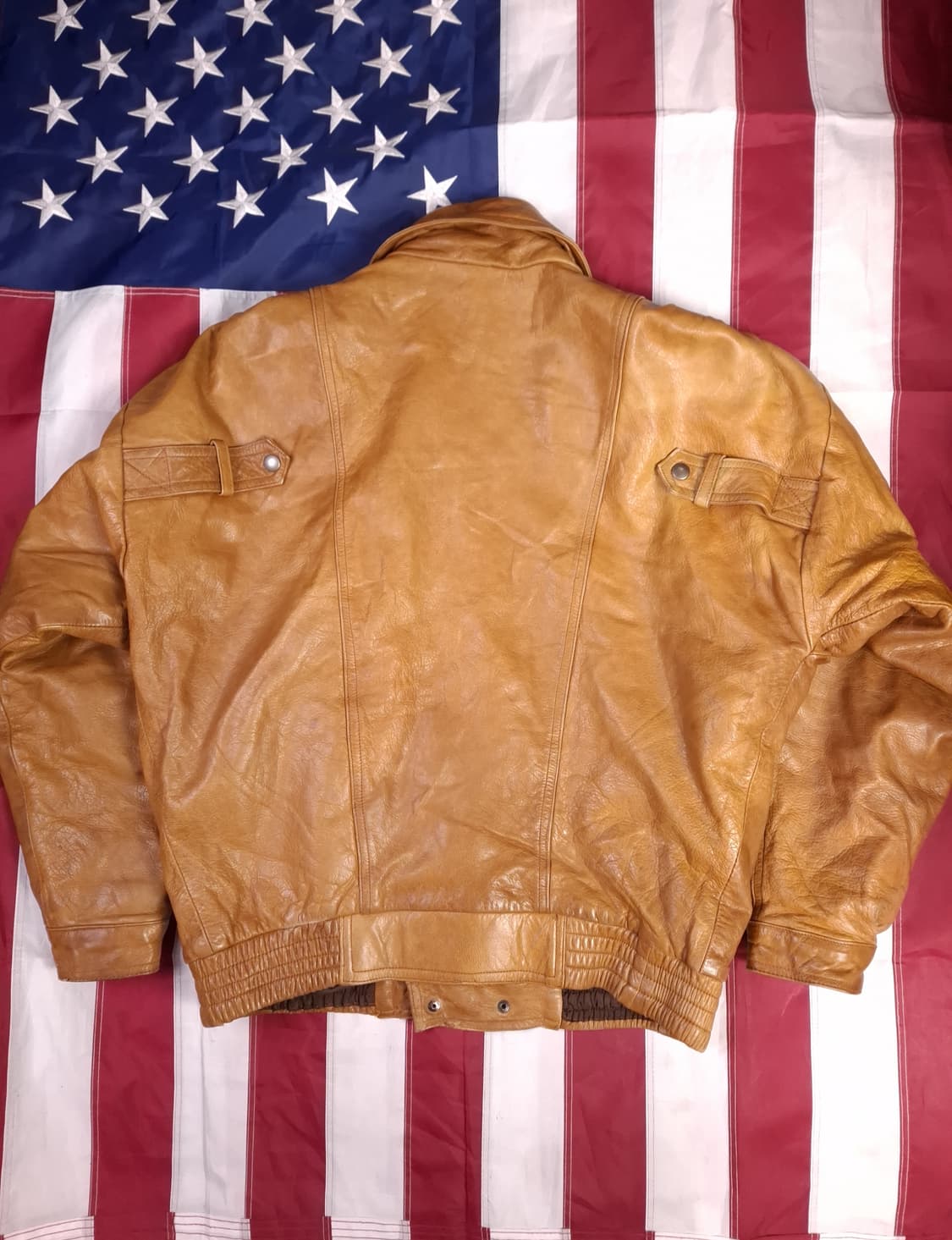빈티지 리얼레더 더블 견장 봄버자켓 상품이미지4