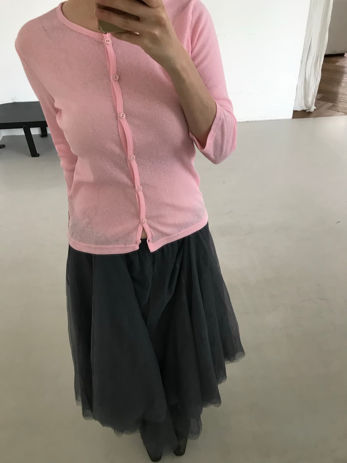 vintage pink pearl cardigan 상품이미지6